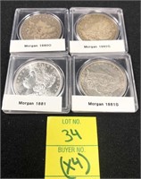 1881, 1881-S, 1880-S, 1880-O Morgan Silver