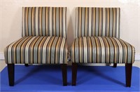 Pr. Modern Upholstered Slipper Chairs