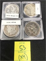 1902, 1921, 1921-S, 1880 Morgan Silver Dollars