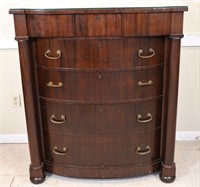 20th C. English Regency Style Bow Front Chest
