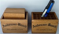 Anheuser-Busch Coasters and Pen Box