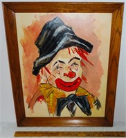 1970's Clown Oil on Board