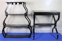 Black Painted Stand & Wall Shelf