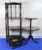 Etagere, Footstool & 2-Tier Stand