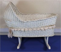 Vintage Wicker Baby Cradle