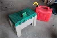 Plastic Bench/Storage Chest & Gas Can