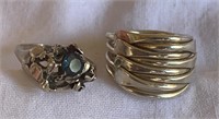 (2) Sterling Silver Rings -Blue Sz 6, Stacked Sz 5
