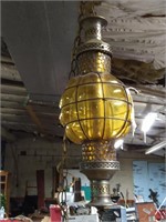 Vintage Hanging Amber Lamp