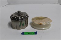 Godinger Silver Plate Trinket Box and Alabaster