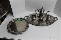5 Pcs Silverplate: Footed Platter, 14" Oval