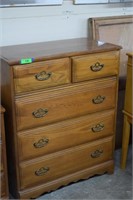 Vintage Wood Four Drawer Dove Tail Dresser