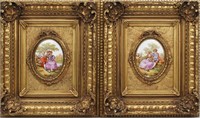 FRENCH LIMOGES CAMEO IN GILT FRAME SET