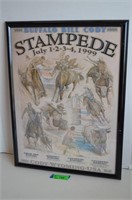 Framed Buffalo Bill Stampede Poster 1999 19 X 26
