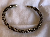 Heavy Sterling Silver Twisted Cuff Bracelet