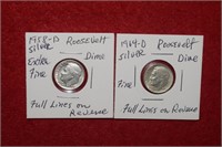 1958-D & 1964-D Silver Roosevelt Dimes - Full Line