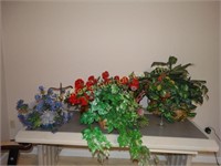 Assorted floral decorations & greenery