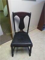 Vintage Mahogany chair & 2 drawer metal file