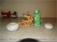 Marble incense burners, dog (crack) deer from