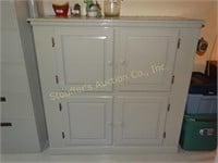 Gray wooden cabinet (crack on door) 25 1/2" x 50"