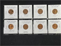 8 Uncirculated Lincoln Cents