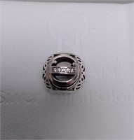 Inlaid Sterling Silver Bead