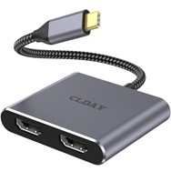 USB C to Dual HDMI Adapter, CLDAY USB Type C to 2
