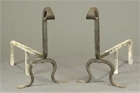 Pair Cast Iron Andirons