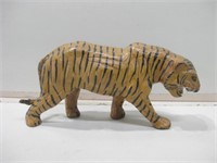 13.5" Long Leather Covered Tiger Statue