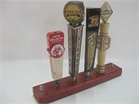 4 Mounted Beer Tap Handles - Tallest Is 13"