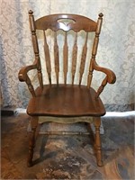 Vintage Maple High Back Arm Chair