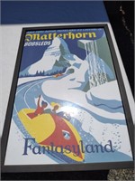 Disneyland Matterhorn Ride Framed Poster 18.5x12.5