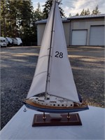 Nice Wooden Sailboat 30"