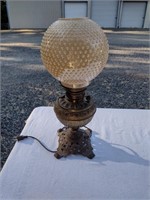 American Cast and Brass Hobnail Lamp