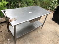 30 x 60 Stainless Table w/ Drawer and Can Opener