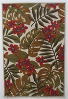 Floral Area Rug - Rubber Backing