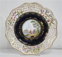 Antique Dresden Reticulated Plate 8"