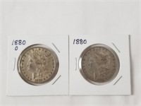 1880 & 1880-O Morgan Silver Dollars