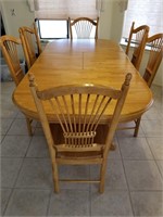 211- Oak Dinning Table With 6 Chairs