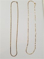 211- (2) 14K Yellow Gold 18" Chains