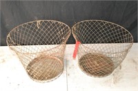 Wire Mess Baskets (2) 15" Diameter 10" tall