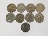 211- 9 Various Ike Dollars