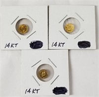 3 14k Yellow Gold Small Coins