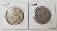 1879 & 1879-O Morgan Silver Dollars