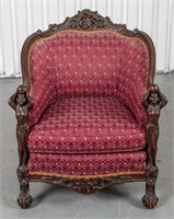 Karpen Furniture Attr. Victorian Carved Oak Chair