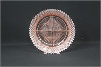 Vintage Pink Depression Glass Divided Dish 8.5"
