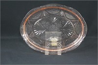 Pink Depression Glass 12" Royal Lace Platter