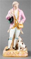 Meissen Gentleman Training Dog Porcelain Sculpture