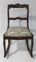 Vintage Carved Back Rocking Chair