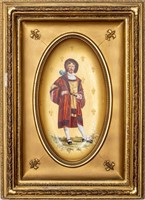 French Porcelain Plaque of a Cavalier
