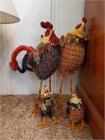 Rooster Lamp, Handmade Cloth Roosters